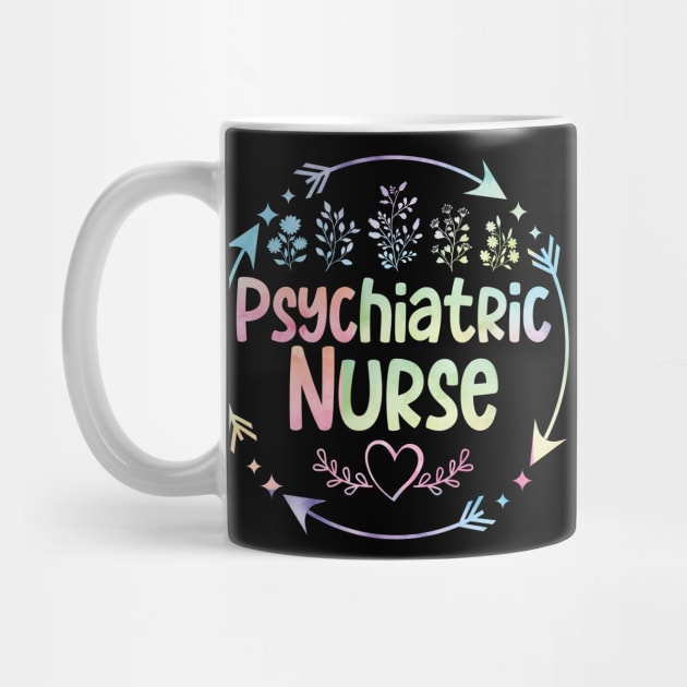 Psychiatric Nurse cute floral watercolor by ARTBYHM